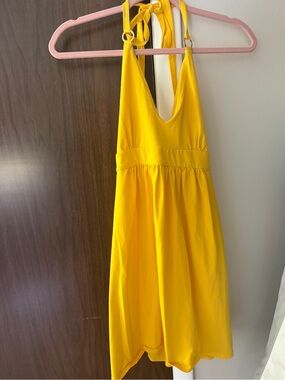 Bright Yellow Halter Sundress